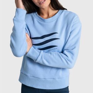 United By Blue Waves Logo Graphic Pullover sweatshirt Sky Blue M NWT